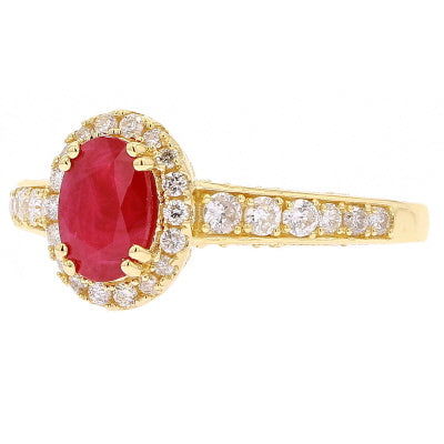 14K Ruby Oval Center Ring<p><strong>More Colors Available</p></strong>