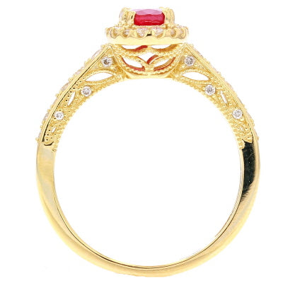 14K Ruby Oval Center Ring<p><strong>More Colors Available</p></strong>