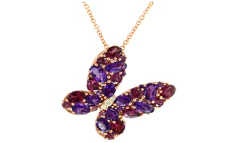 14K EFFY RG Multicolor Butterfly Pendant