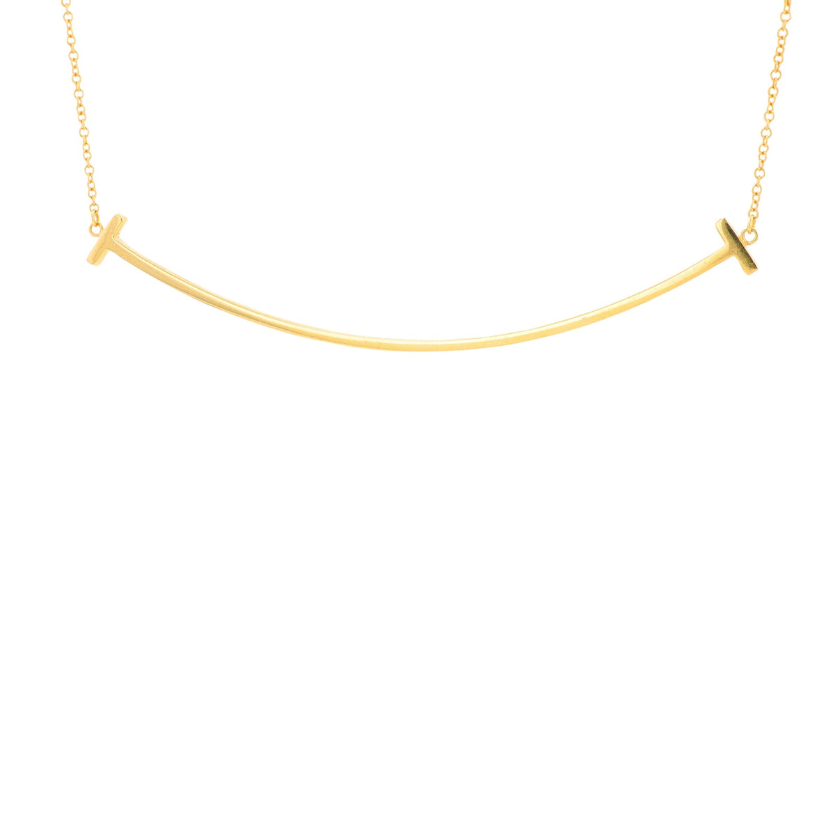 18K YG Tiffany & Co T-Smile Necklace