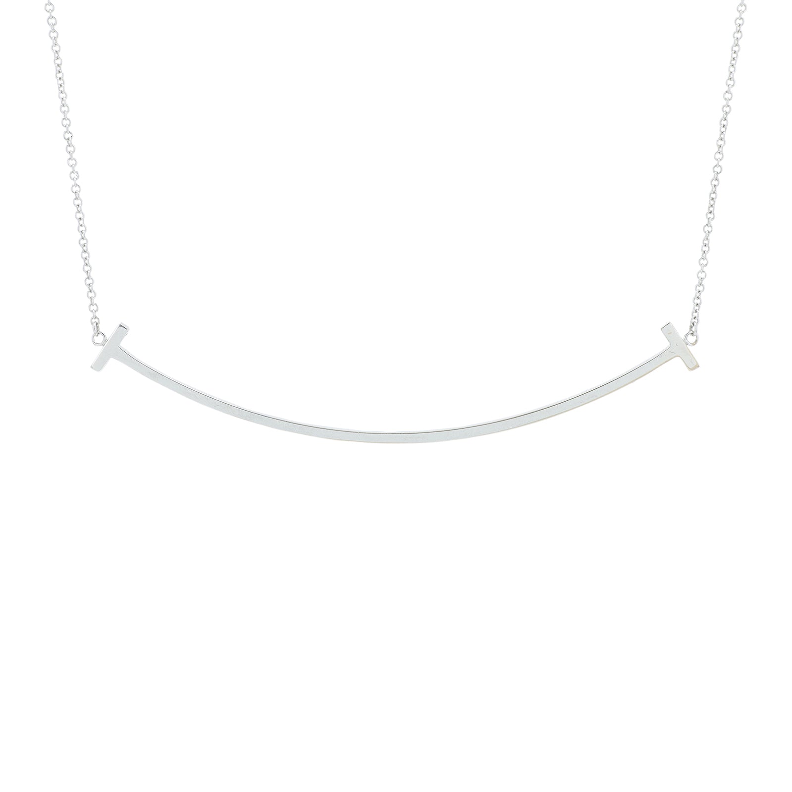 18K WG Tiffany & Co T-Smile Necklace