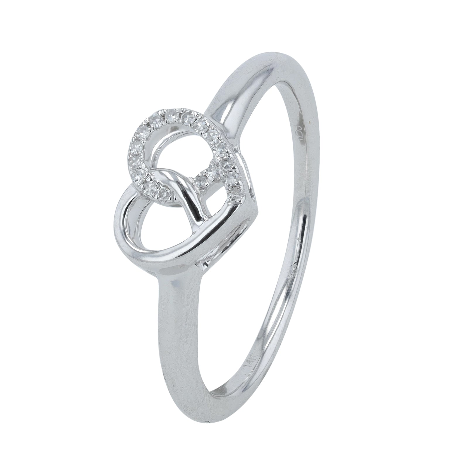 14K WG .05 CTW Diamond Heart Ring