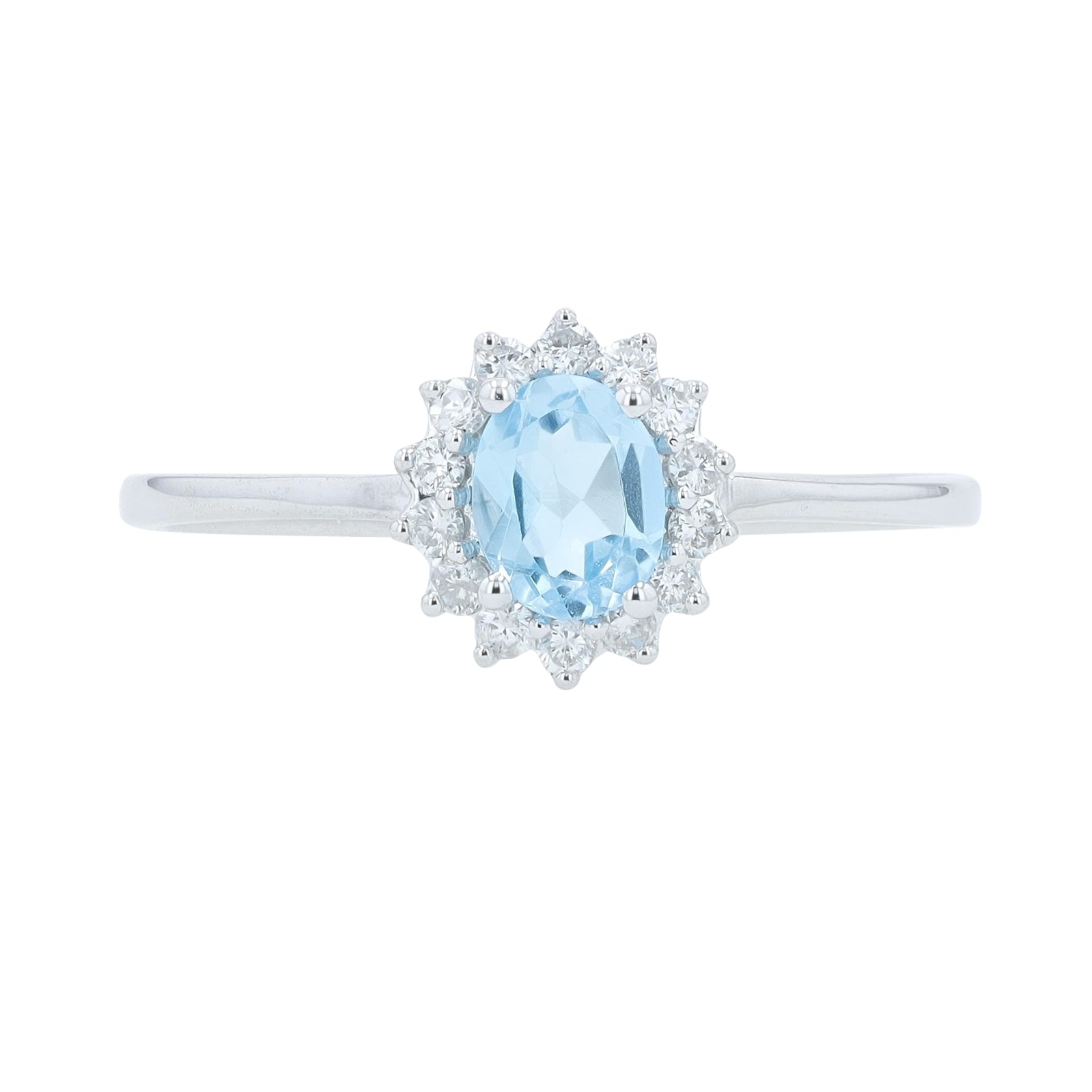10K Gemstone Center Halo Ring<p><strong>More Colors Available</p></strong>