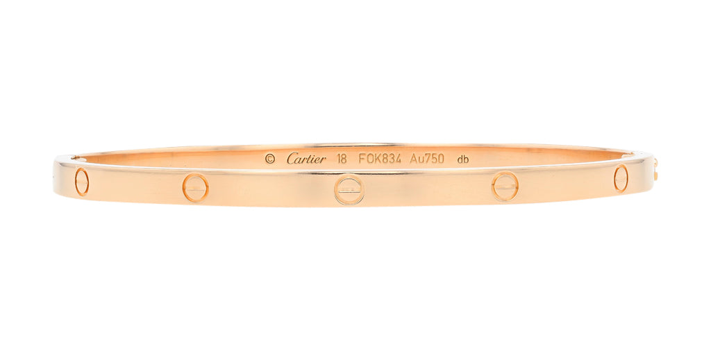 18K RG Cartier Small Model Love Bangle Size 19