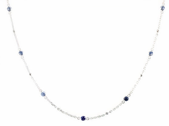 Silver EFFY 1.46 CT Sapphire By The Yard Necklace