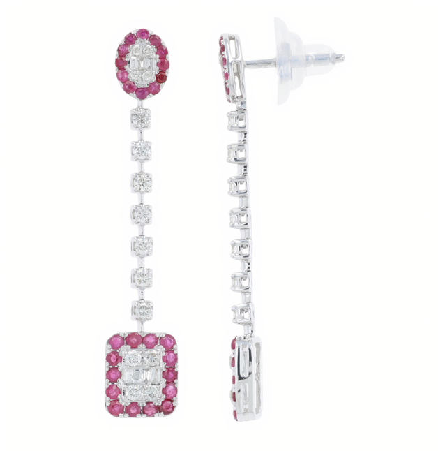 14K WG 1.10 CTW Ruby Earrings