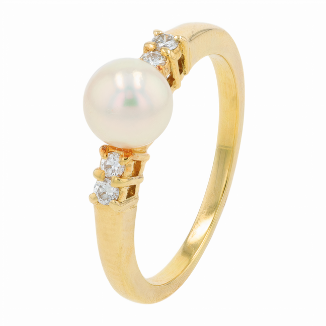 18K YG Mikimoto 5.7 MM Pearl Ring