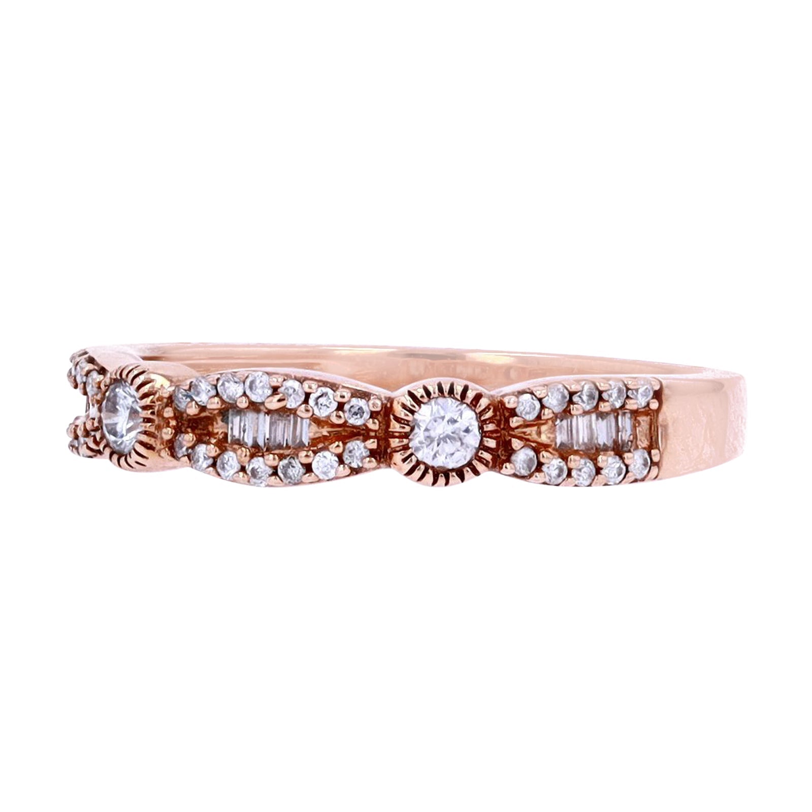 10K RG Scalloped Diamond Band