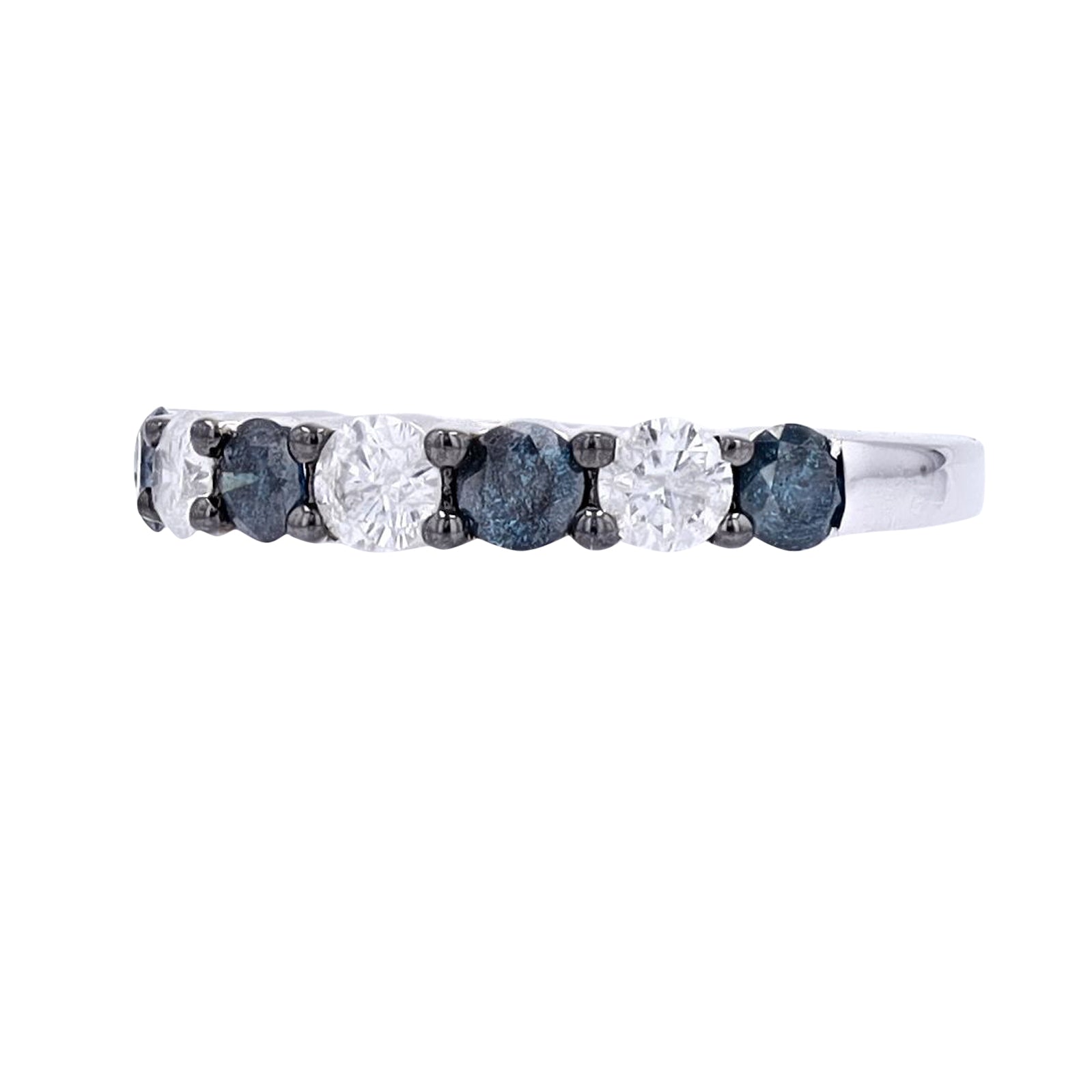 14K WG Treated Blue Diamond Band
