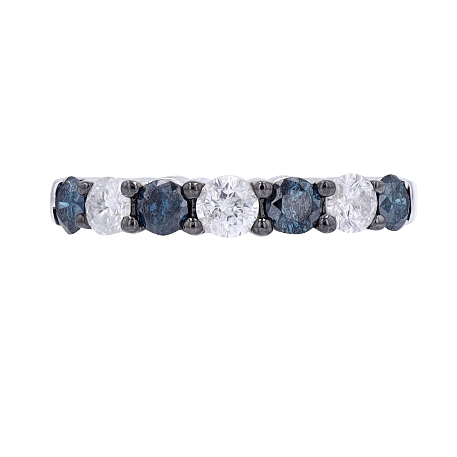 14K WG Treated Blue Diamond Band