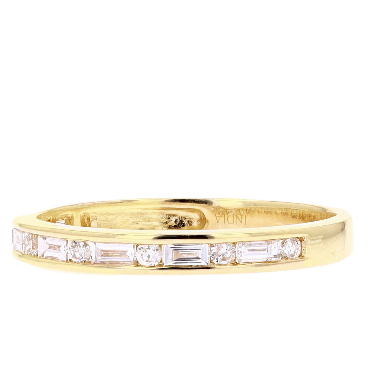 14K Round & Baguette Diamond Band<p><strong>More Colors Available</p></strong>