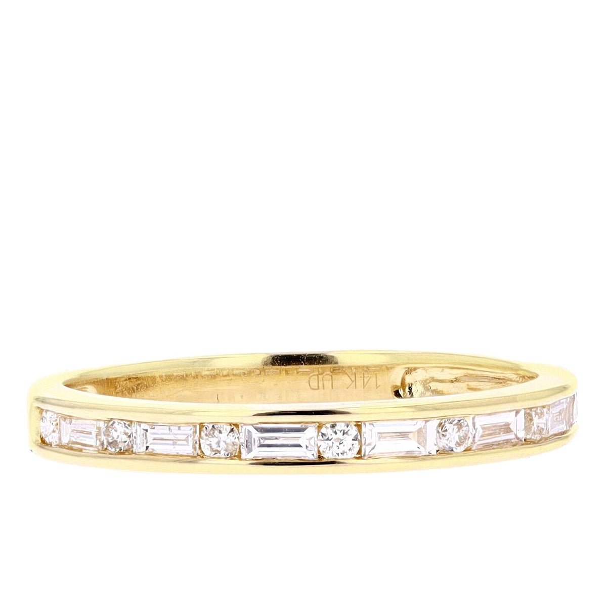 14K Round & Baguette Diamond Band<p><strong>More Colors Available</p></strong>