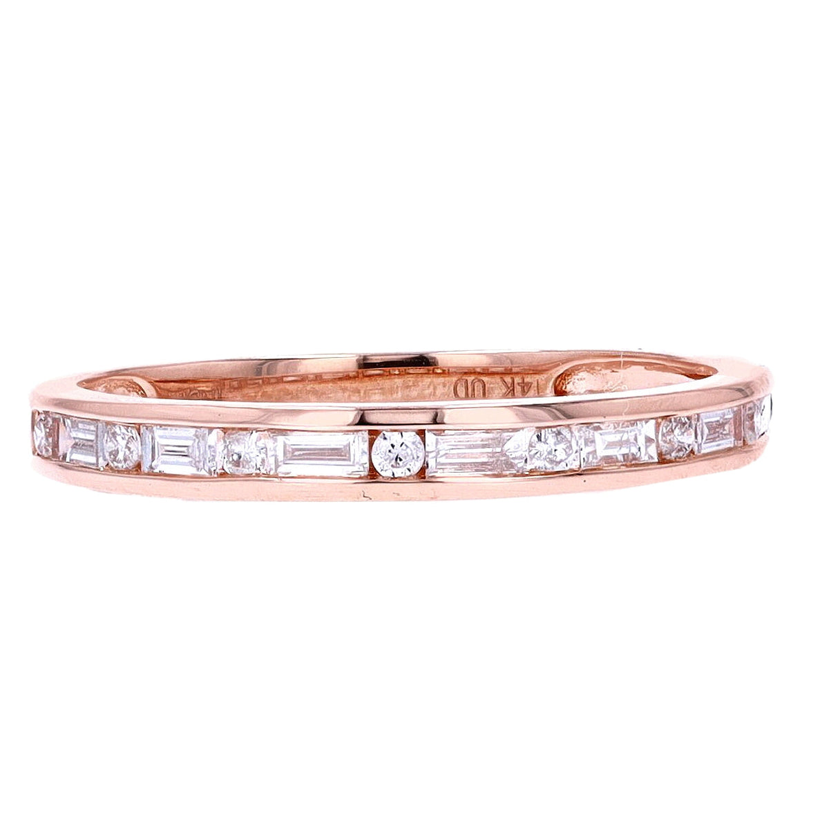 14K Round & Baguette Diamond Band<p><strong>More Colors Available</p></strong>