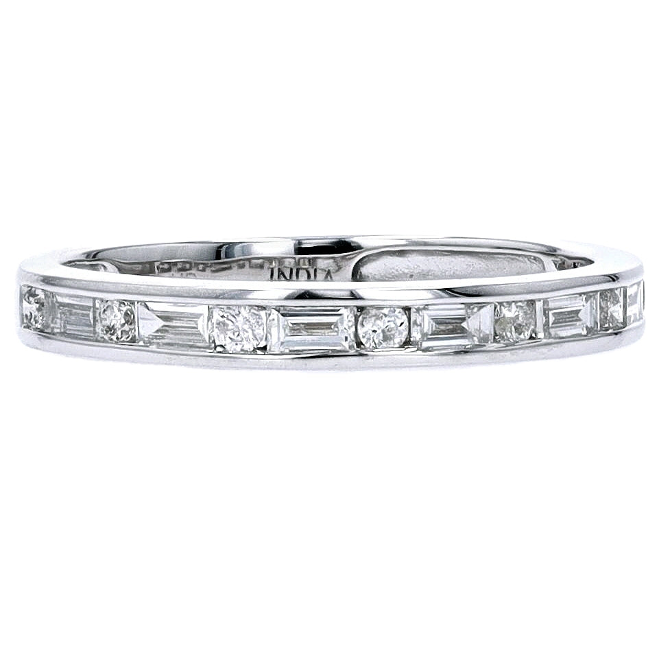 14K Round & Baguette Diamond Band<p><strong>More Colors Available</p></strong>