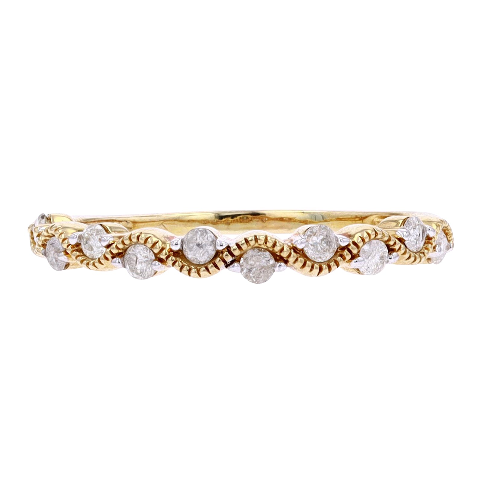 10K Wavy Stackable Diamond Band<p><strong>More Colors Available</p></strong>