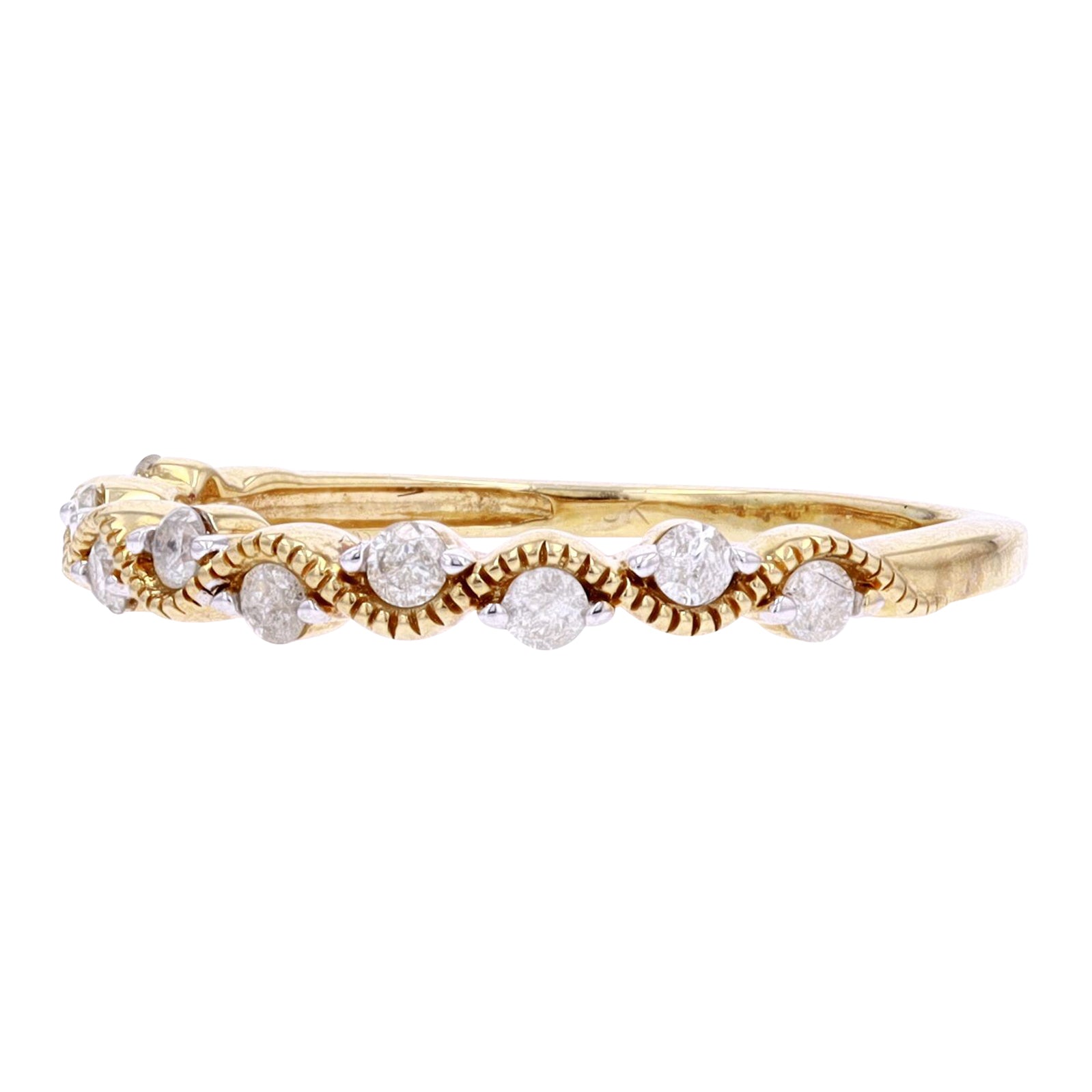 10K Wavy Stackable Diamond Band<p><strong>More Colors Available</p></strong>