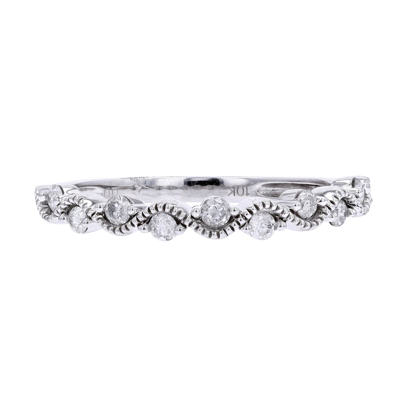 10K Wavy Stackable Diamond Band<p><strong>More Colors Available</p></strong>
