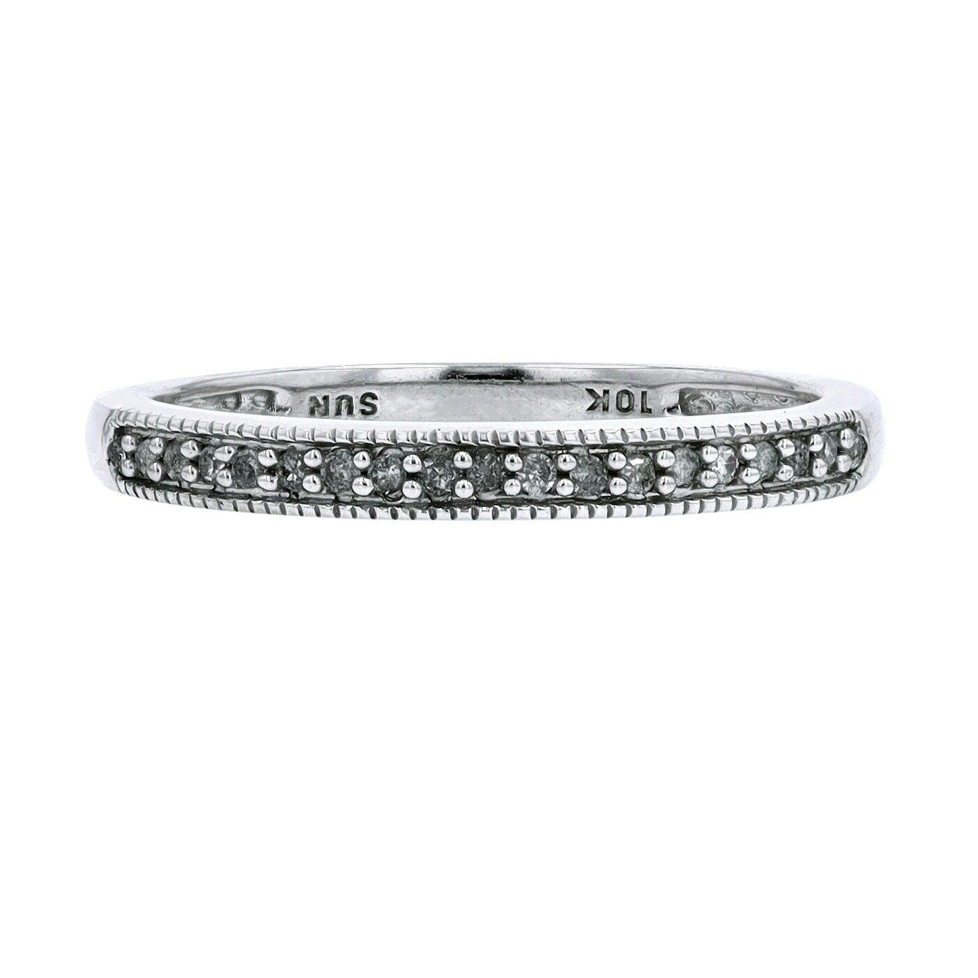 10K WG Diamond Stackable Band