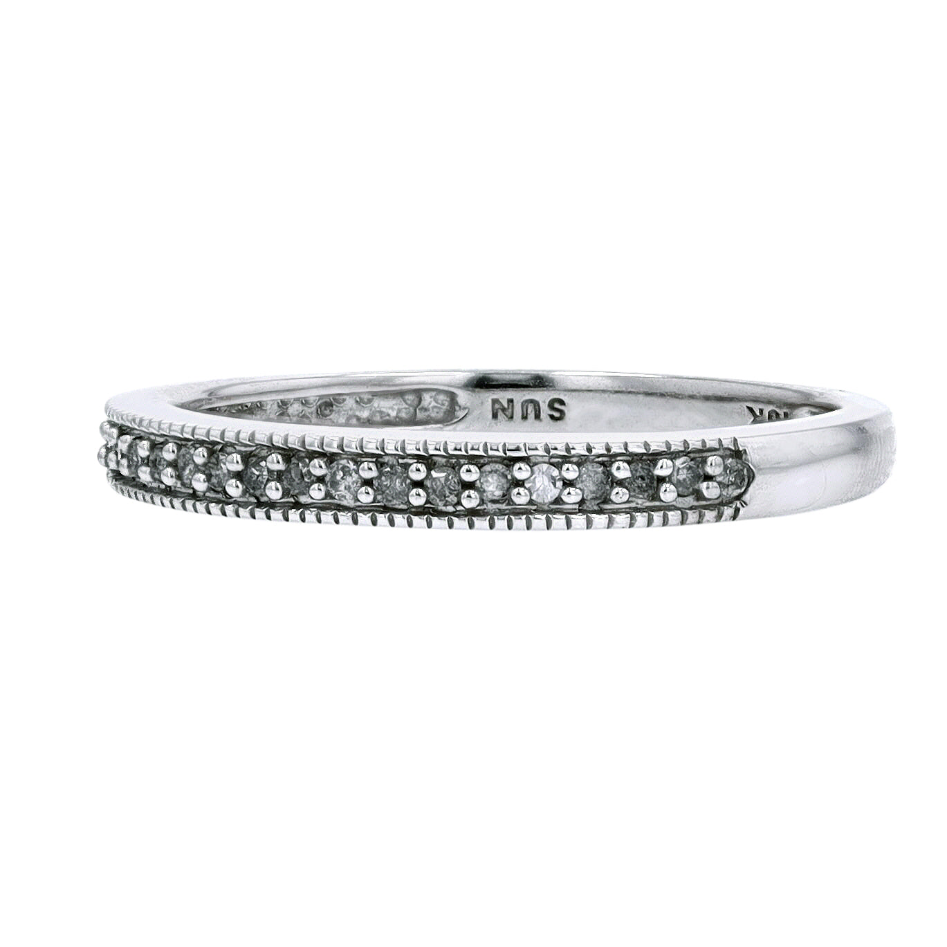10K WG Diamond Stackable Band