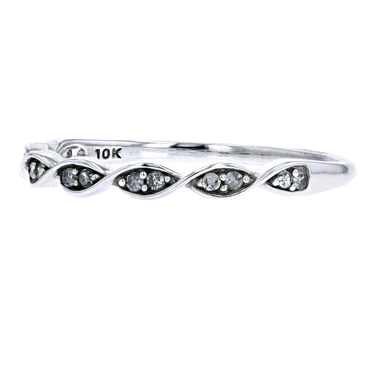 10K WG Diamond Stackable Band