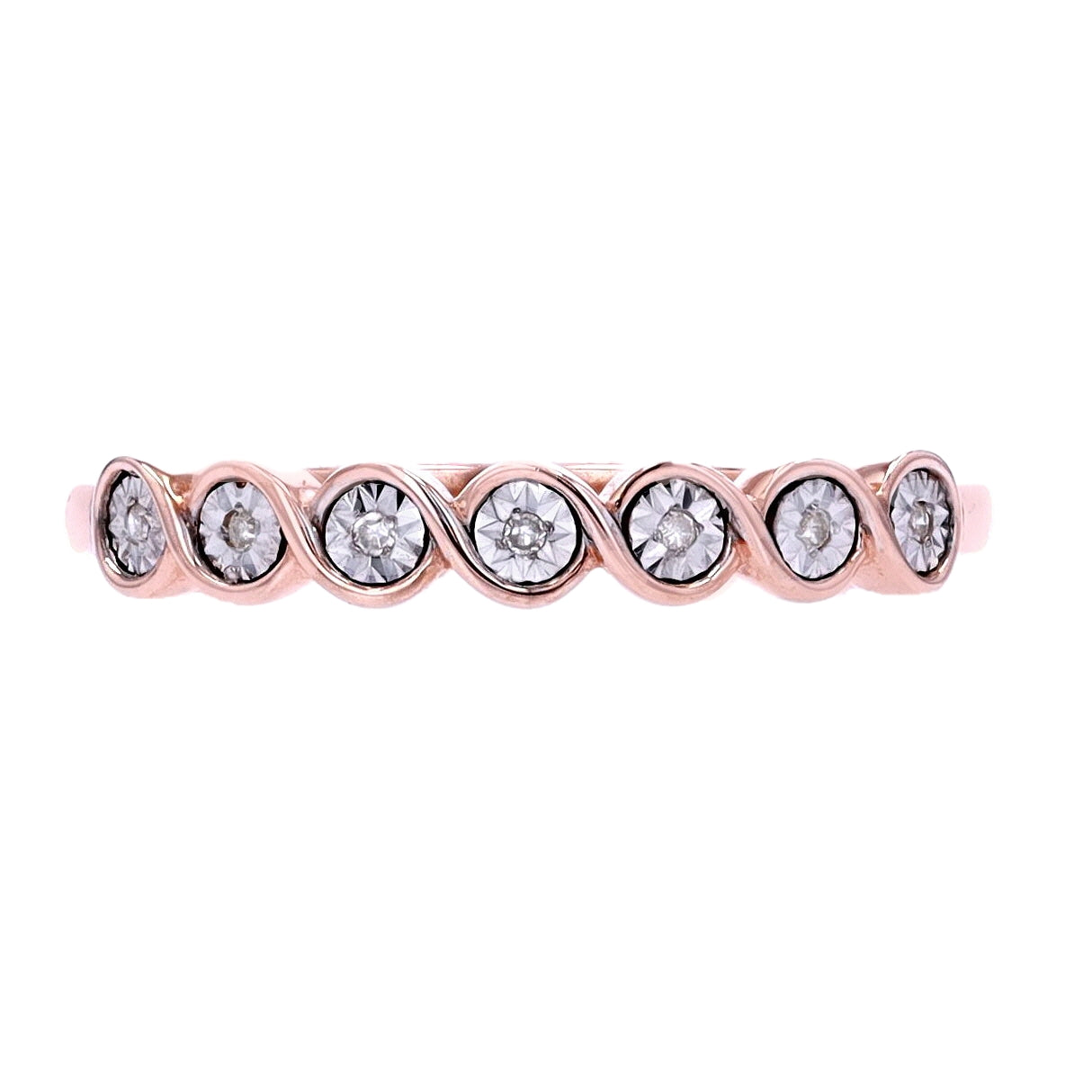 10K RG Diamond Miracle Set Band