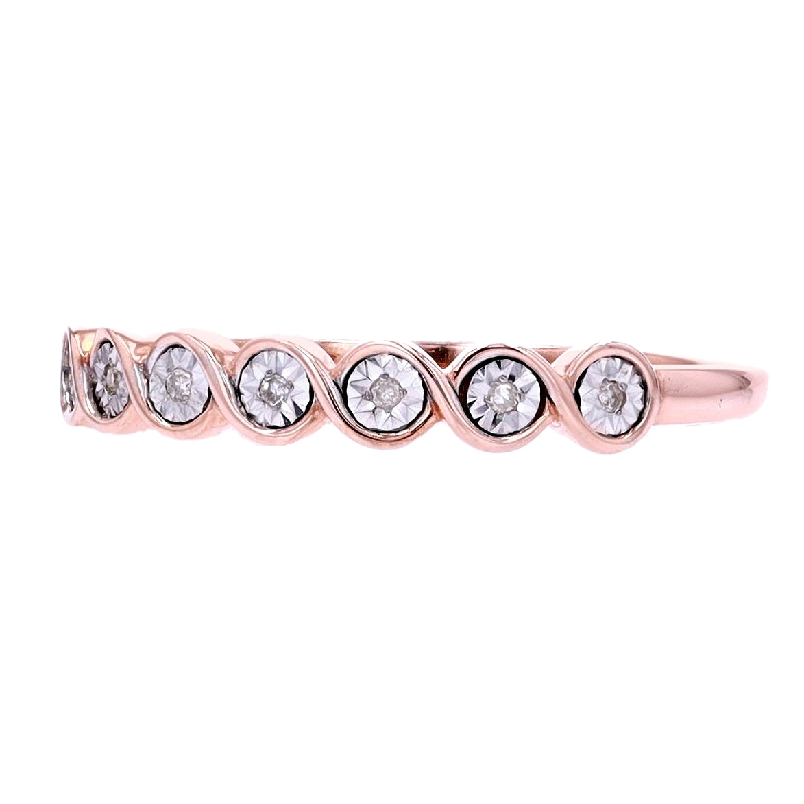 10K RG Diamond Miracle Set Band