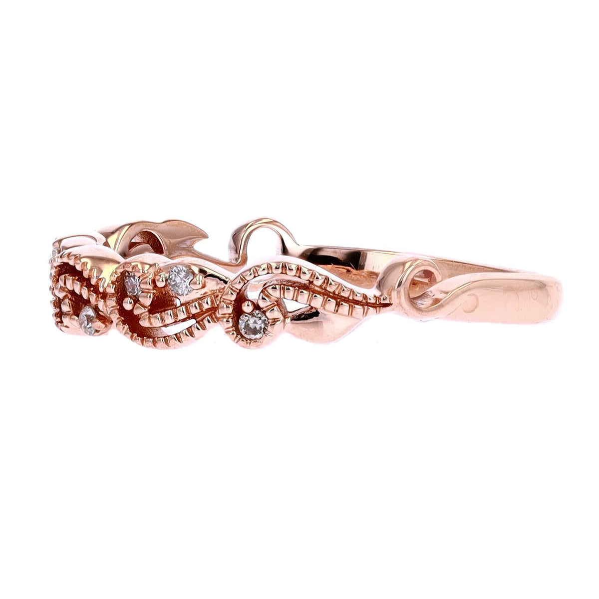 14K RG Diamond Filigree Band
