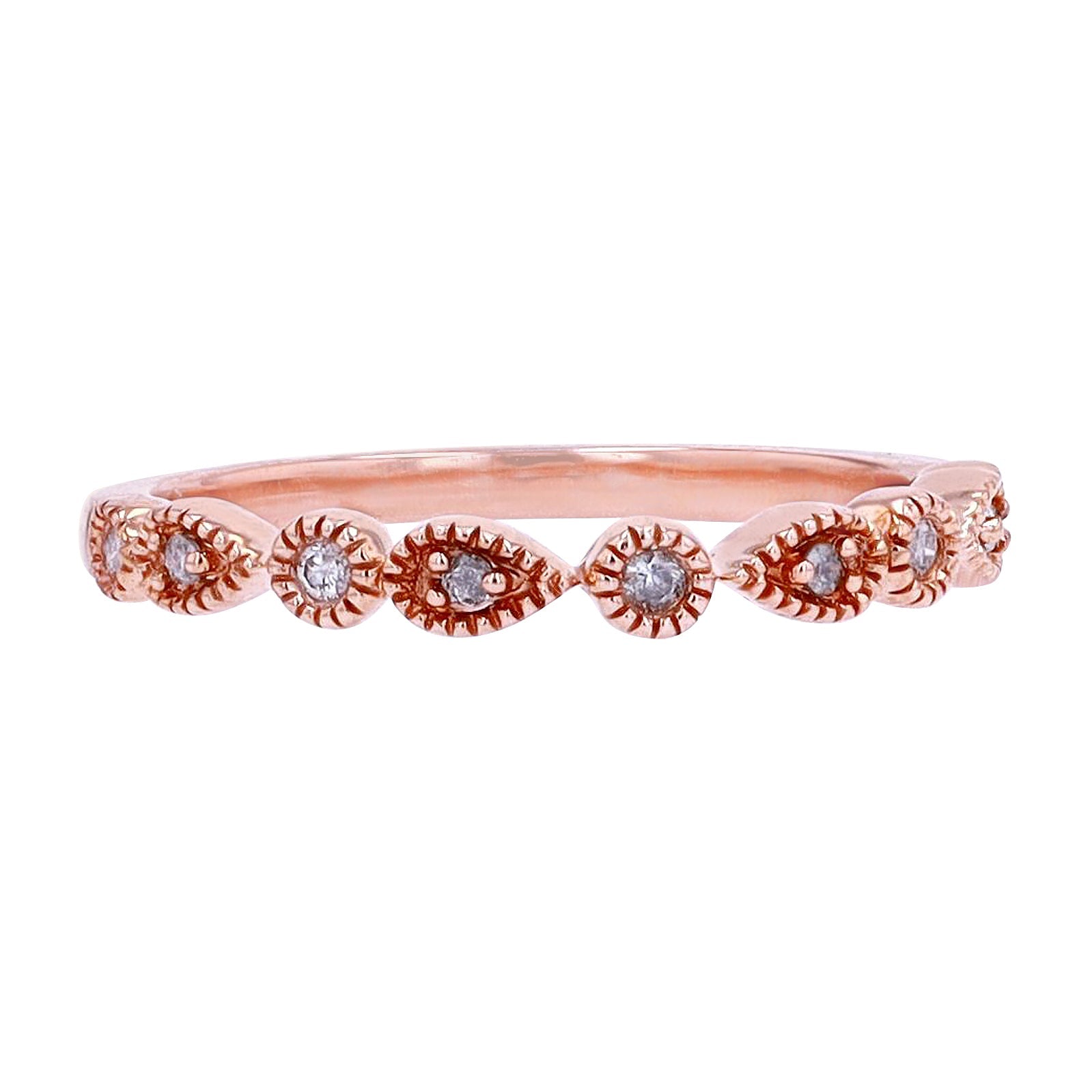 10K RG Diamond Stackable Band