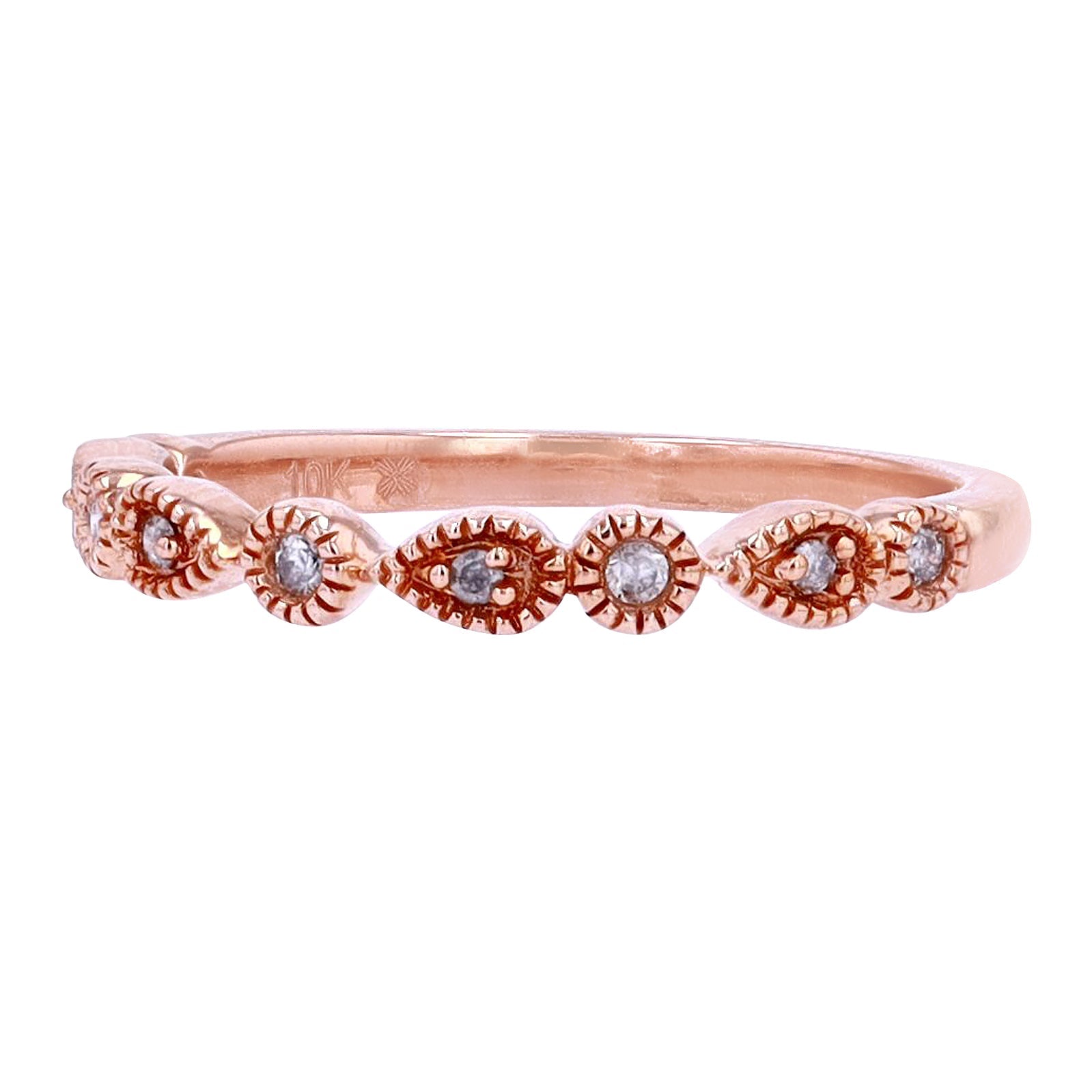 10K RG Diamond Stackable Band