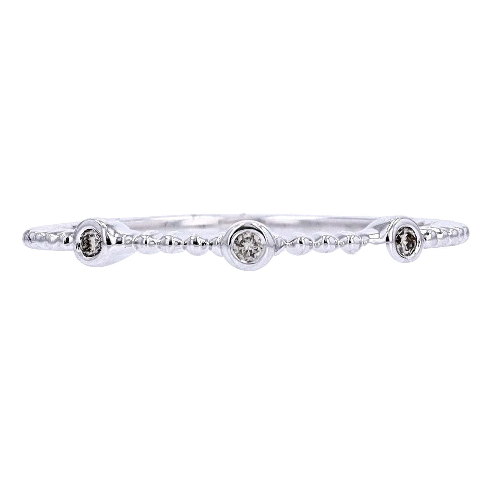 14K Three Stone Diamond Stackable Band<p><strong>More Colors Available</p></strong>