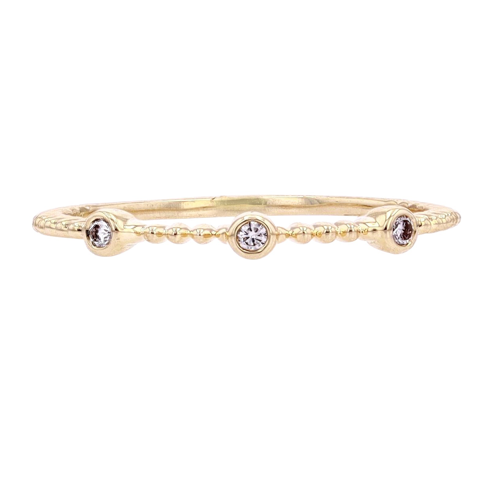 14K Three Stone Diamond Stackable Band<p><strong>More Colors Available</p></strong>