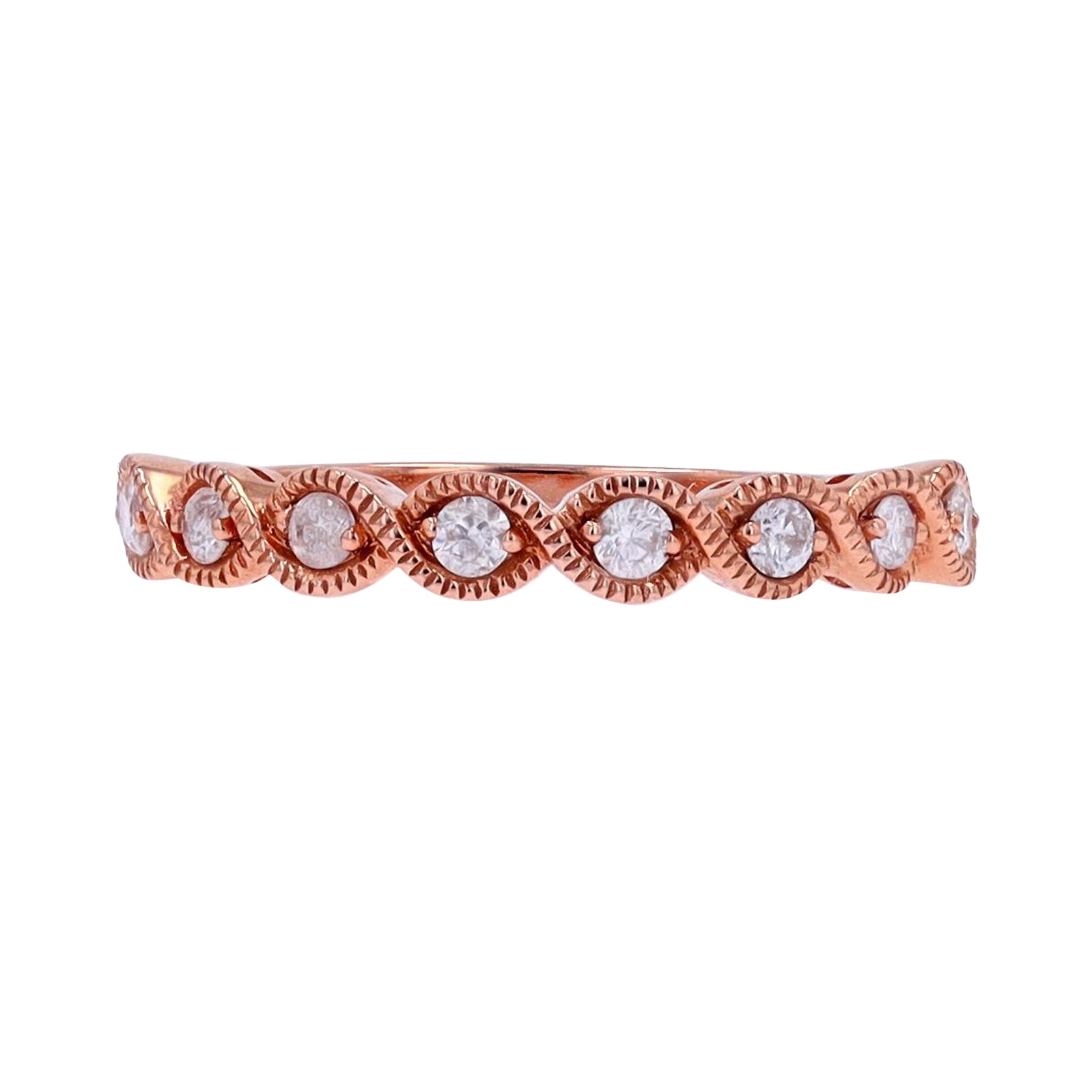 14K 1/4 CT Diamond Twisted Stackable BandMore Colors Available