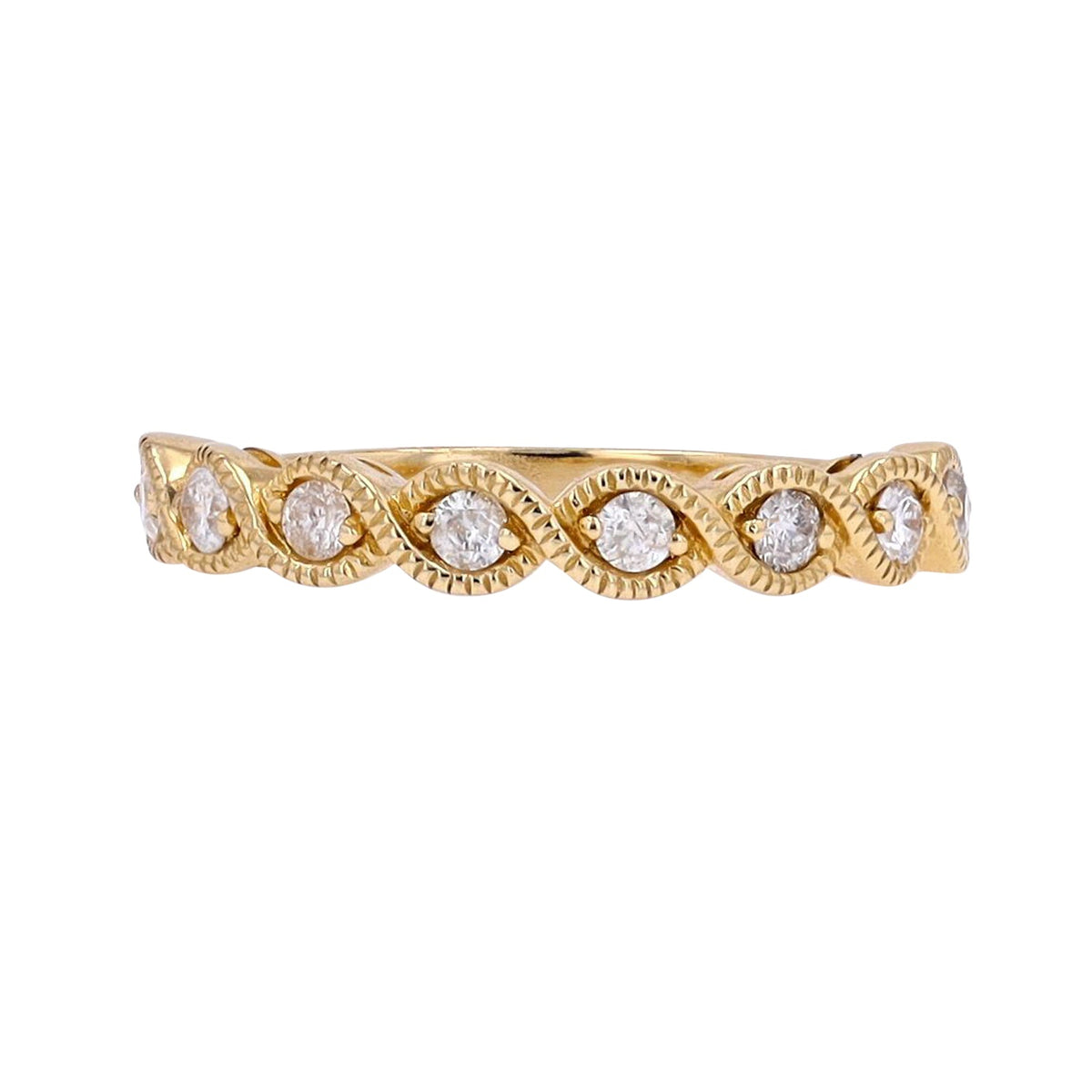 14K 1/4 CT Diamond Twisted Stackable Band<p><strong>More Colors Available</p></strong>