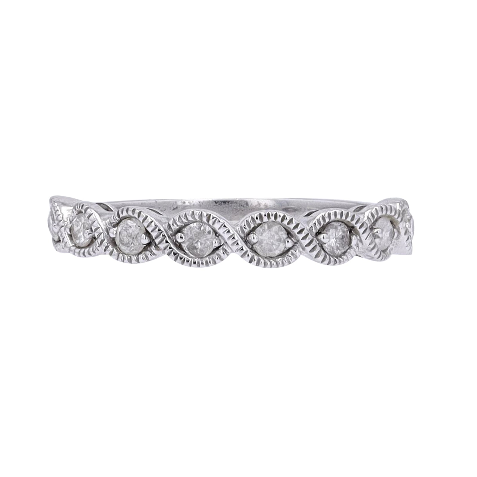14K 1/4 CT Diamond Twisted Stackable BandMore Colors Available