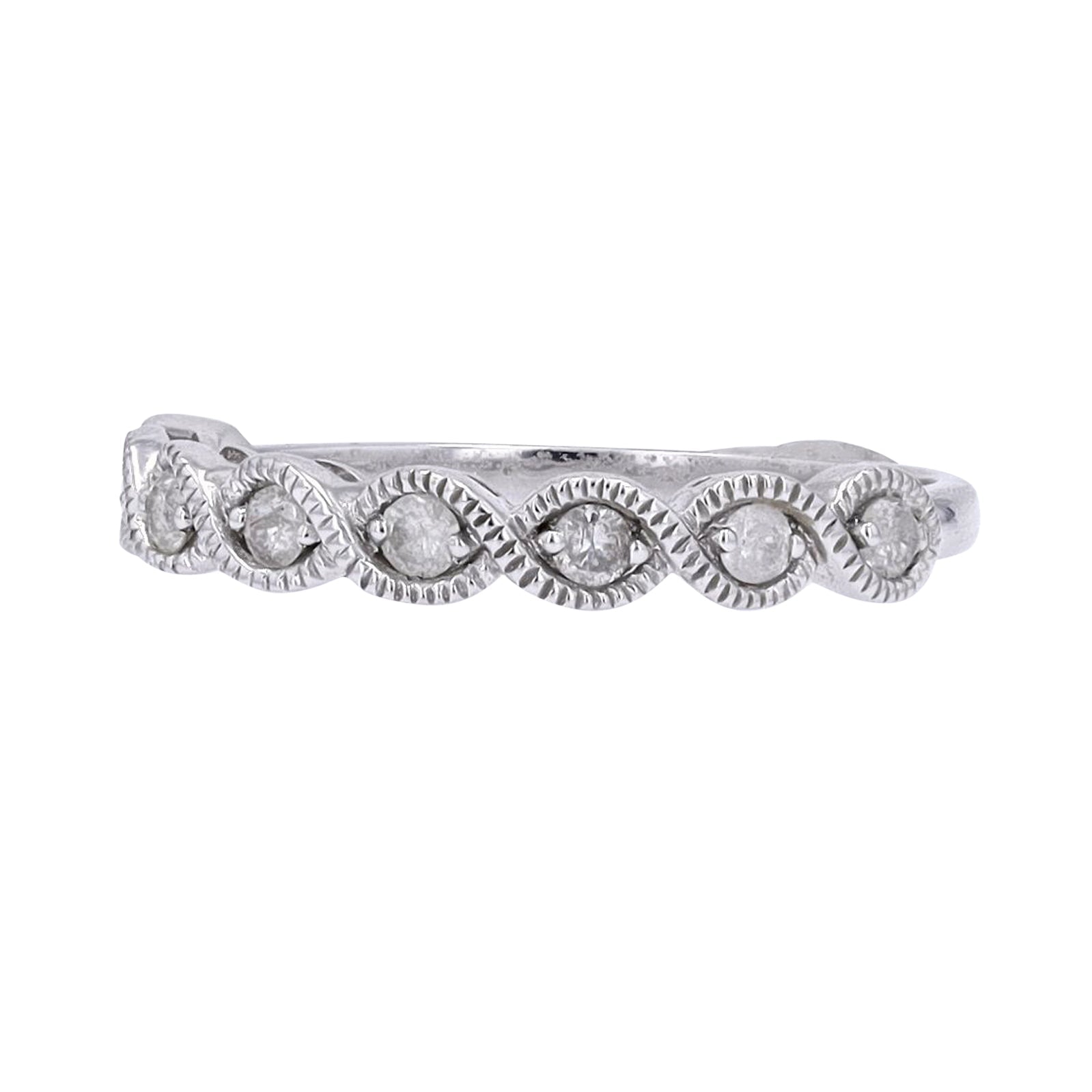 14K 1/4 CT Diamond Twisted Stackable BandMore Colors Available