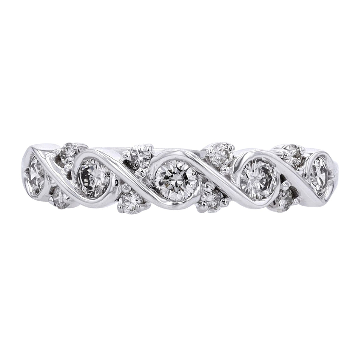 14K WG 1/2 CT Diamond Wedding Band