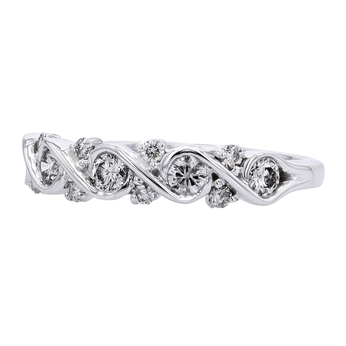 14K WG 1/2 CT Diamond Wedding Band