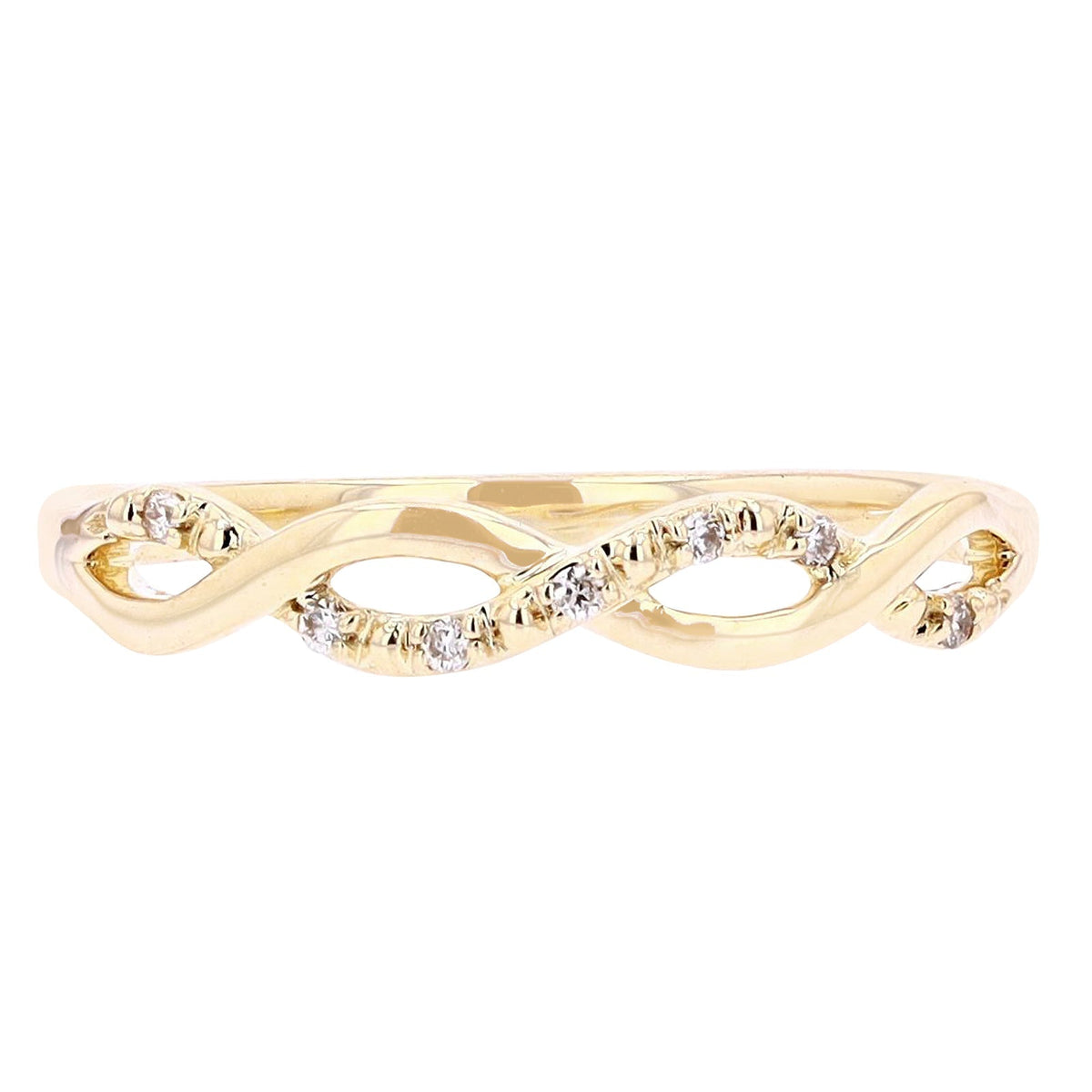 14K Diamond Crossover Band<p><strong>More Colors Available</p></strong>