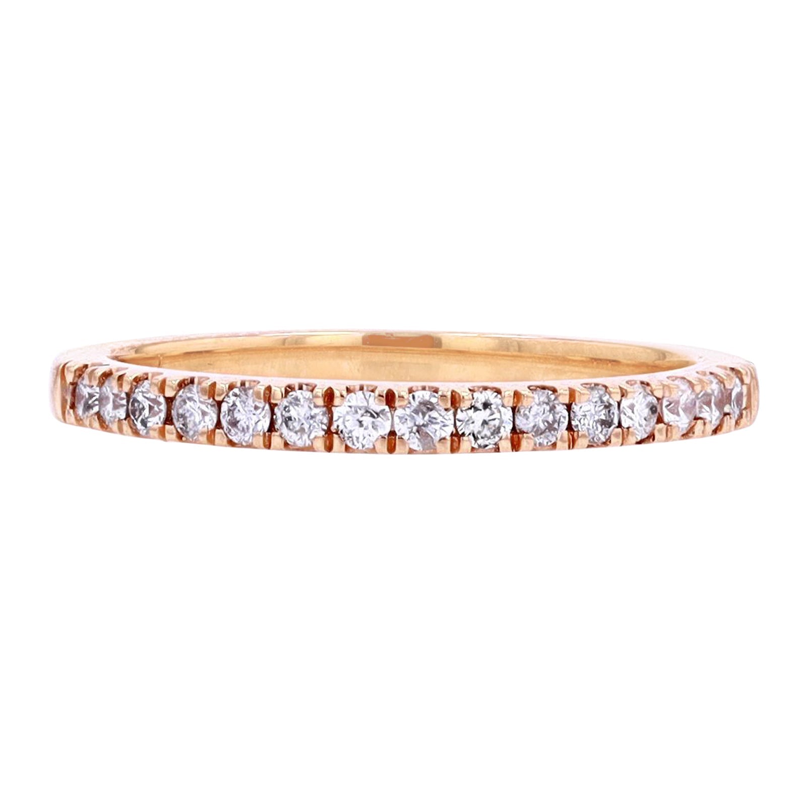 18K RG Diamond Wedding Band
