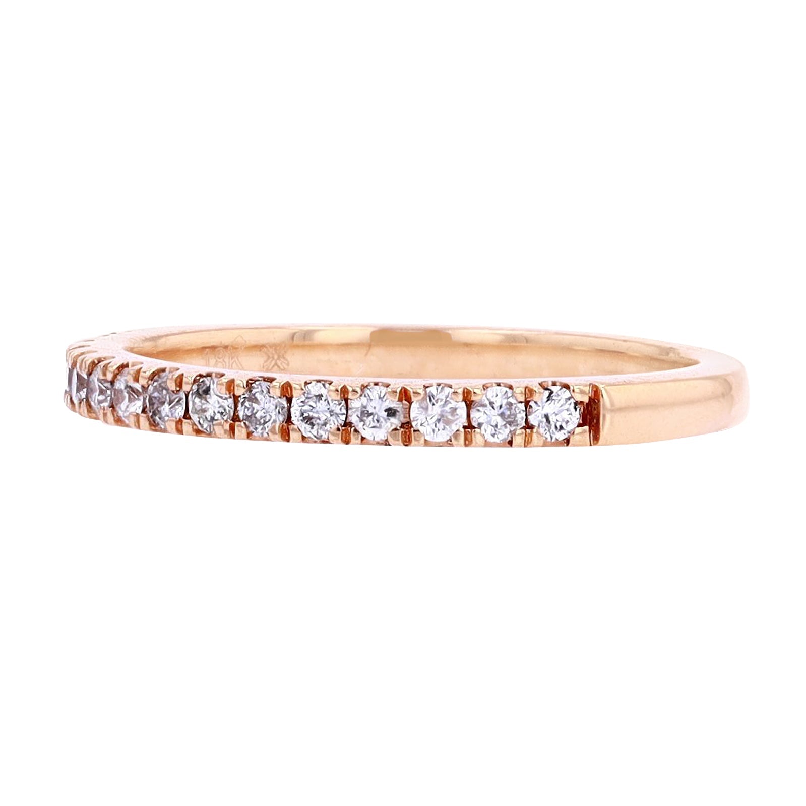18K RG Diamond Wedding Band