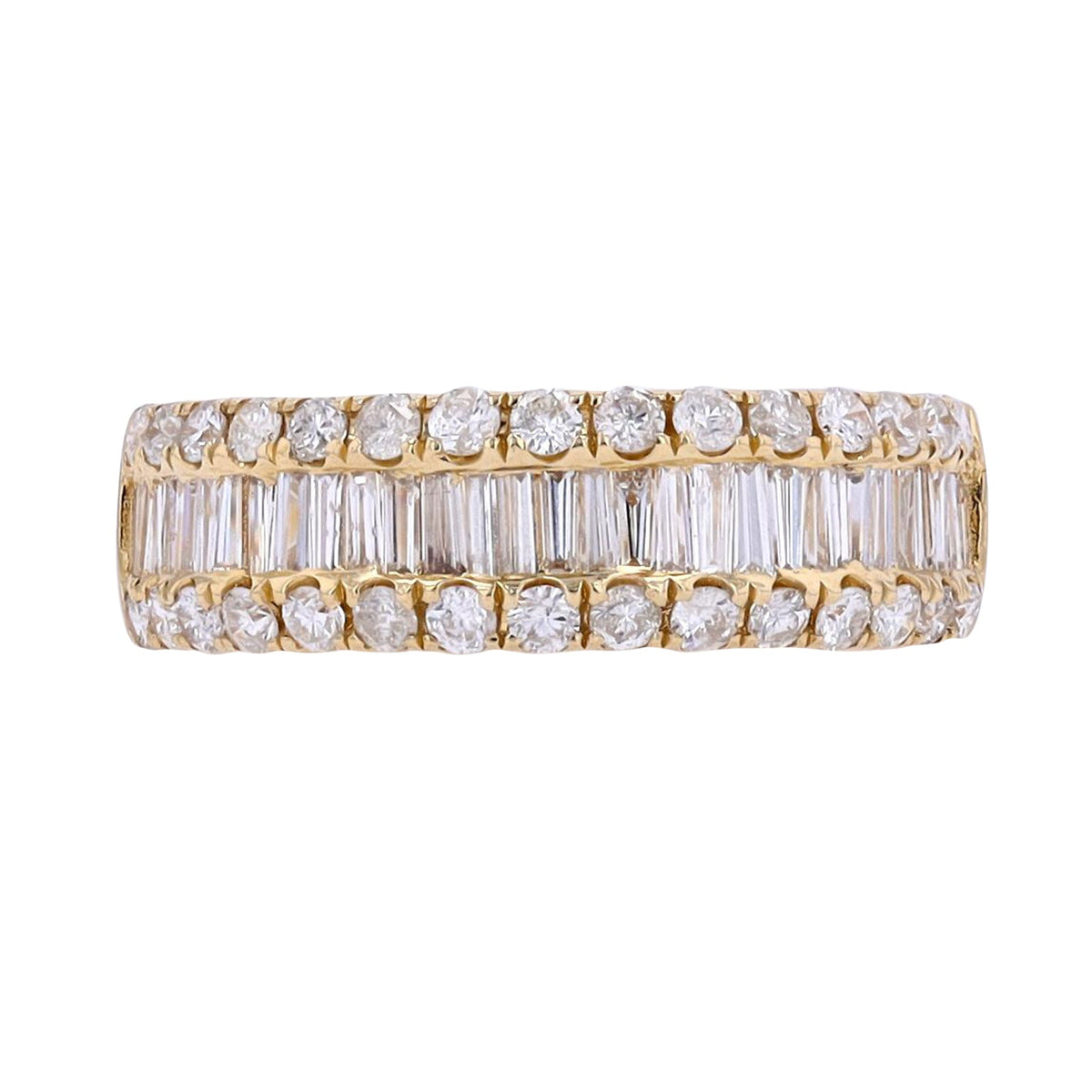 14K 1 3/8 CT Baguette & Round Diamond Band<p><strong>More Colors Available</p></strong>