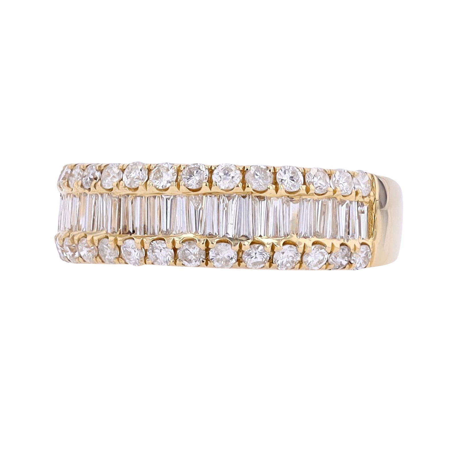 14K 1 3/8 CT Baguette & Round Diamond Band<p><strong>More Colors Available</p></strong>