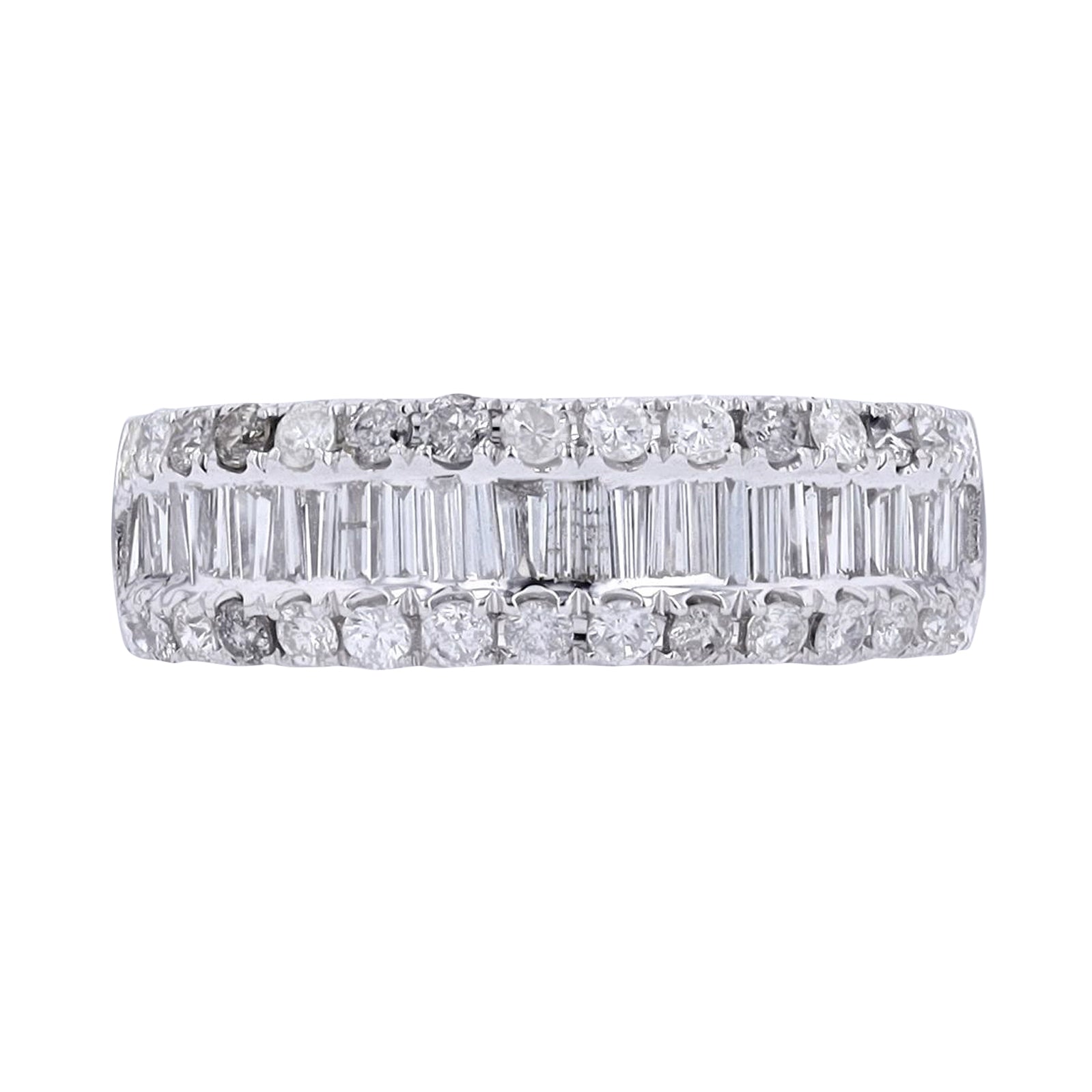 14K 1 3/8 CT Baguette & Round Diamond Band<p><strong>More Colors Available</p></strong>