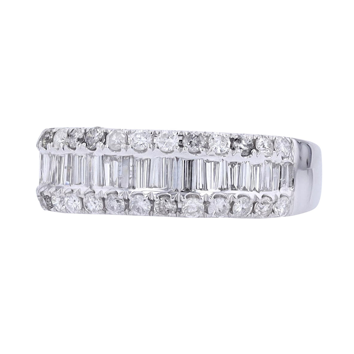 14K 1 3/8 CT Baguette & Round Diamond Band<p><strong>More Colors Available</p></strong>