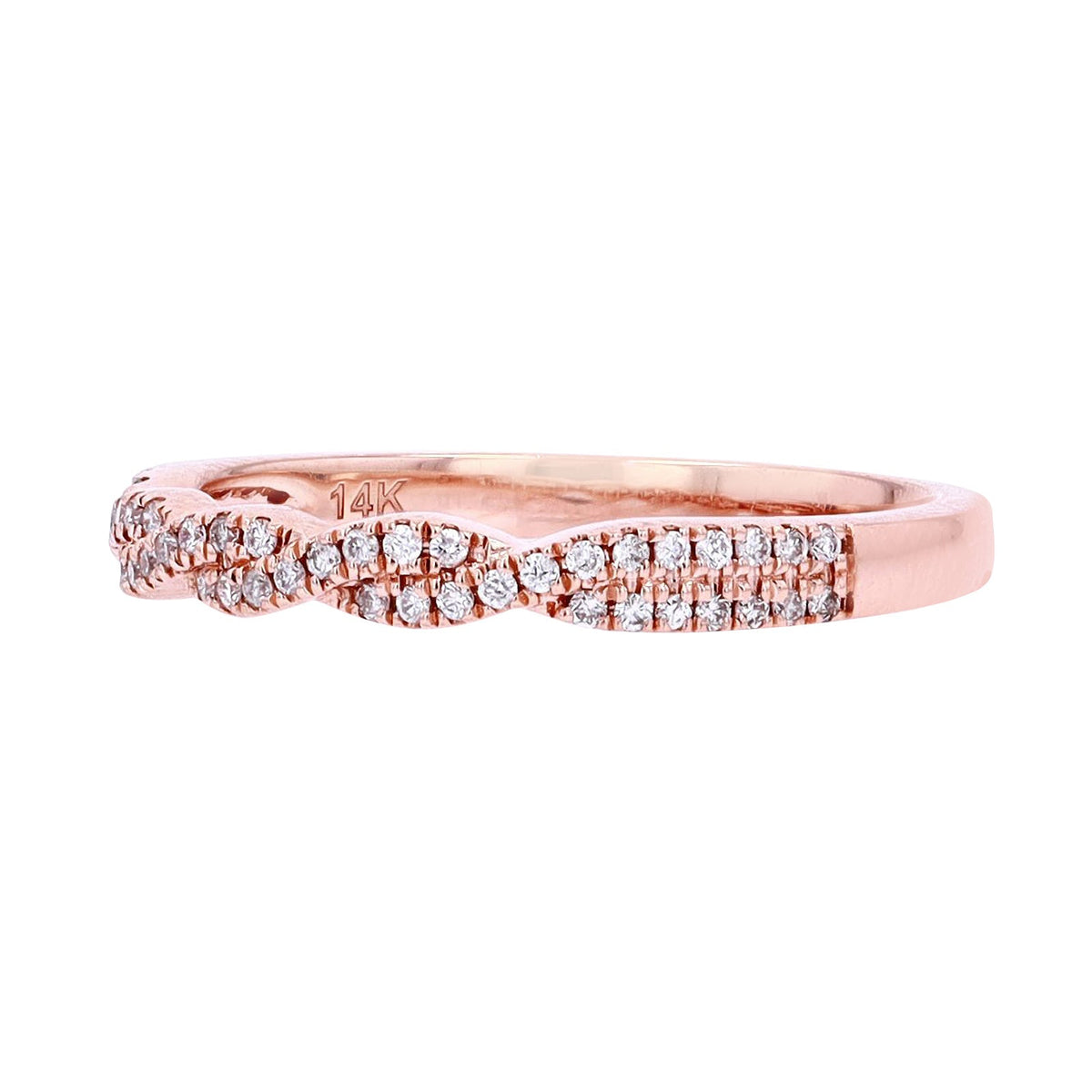 14K Twisted Diamond Band<p><strong>More Colors Available</p></strong>