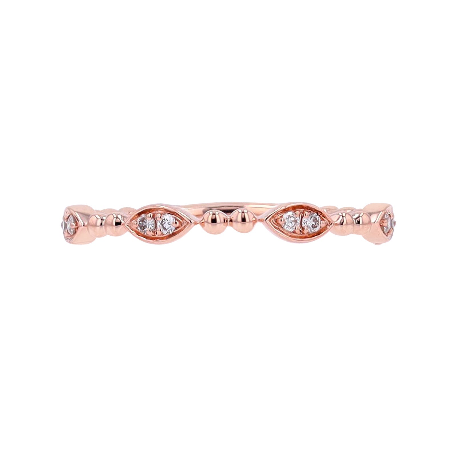 14K Beaded Diamond Band<p><strong>More Colors Available</p></strong>