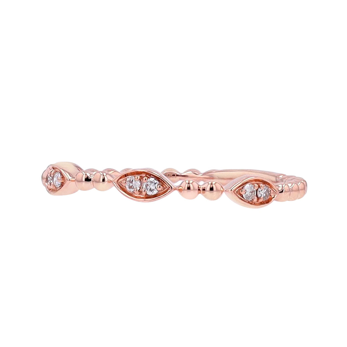 14K Beaded Diamond Band<p><strong>More Colors Available</p></strong>