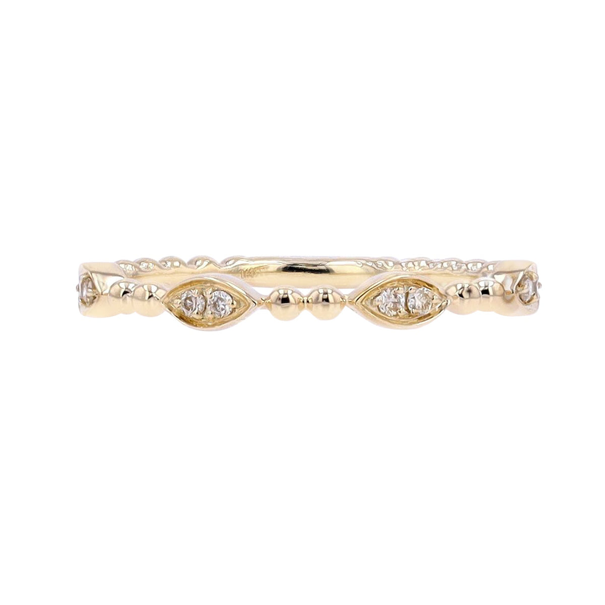 14K Beaded Diamond Band<p><strong>More Colors Available</p></strong>