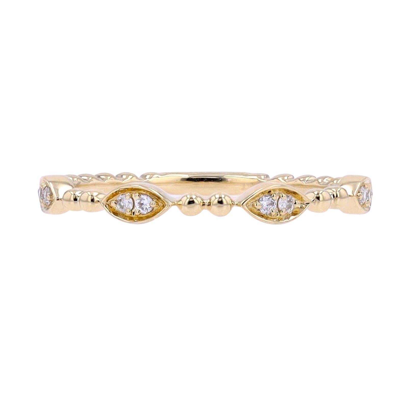 10K Beaded Diamond Band <p><strong>More Colors Available</p></strong>