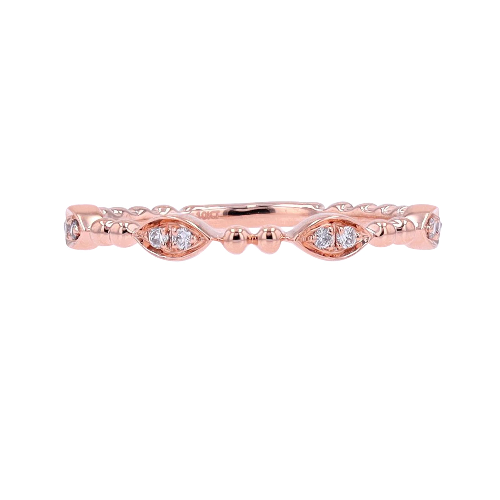10K Beaded Diamond Band <p><strong>More Colors Available</p></strong>